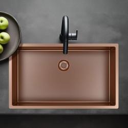 Pure.Sink Exclusivo duży miedziany zlew 70x40 cm, promień 10mm, montaż podblatowy, równoległy i górny PEX7040-62