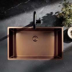 Pure.Sink Exclusivo duży miedziany zlew 70x40 cm, promień 10mm, montaż podblatowy, równoległy i górny PEX7040-62