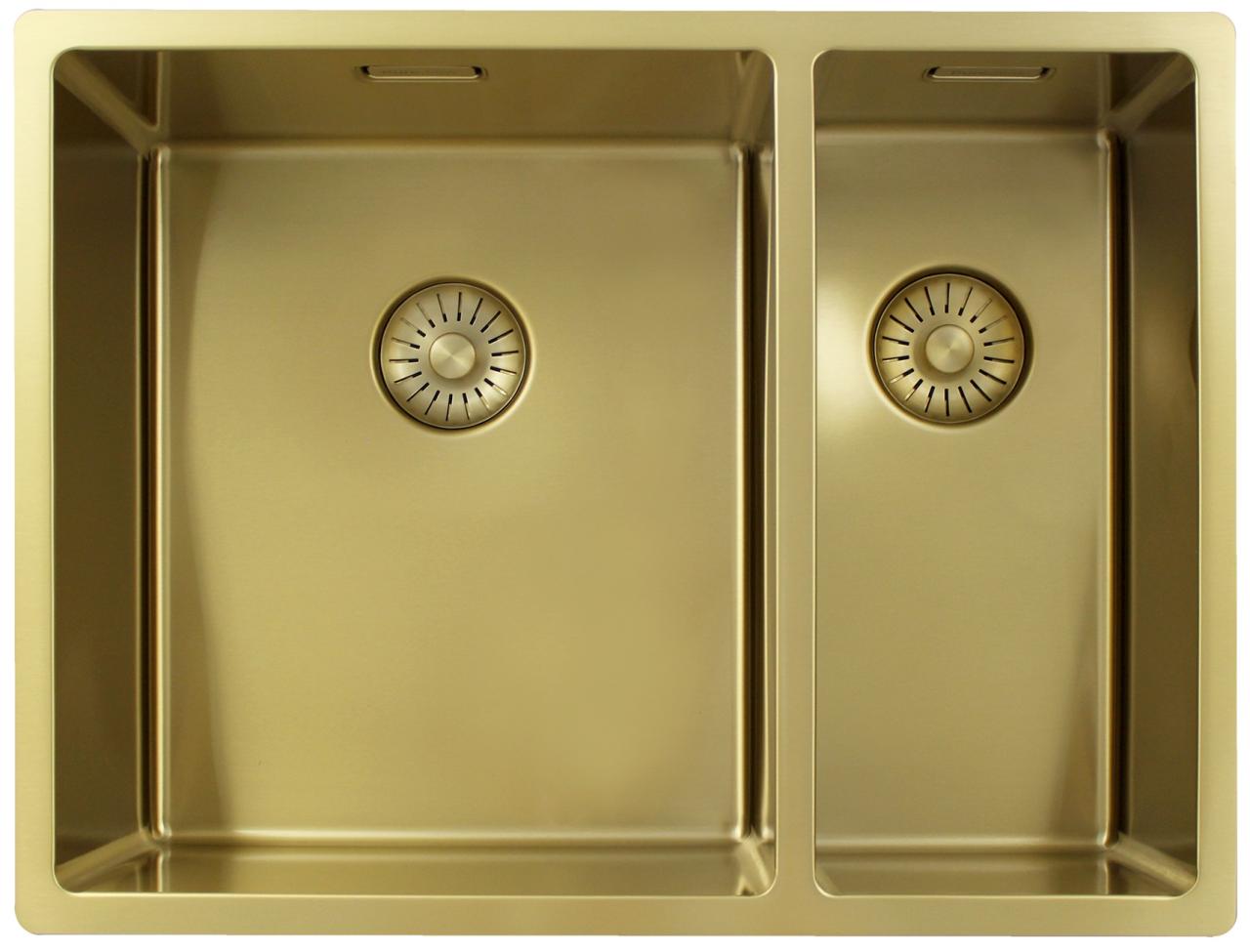 Pure.Sink Exclusivo Złoty 1,5 półtora zlewozmywak 34+18 cm promień 10mm PEX341840-60
