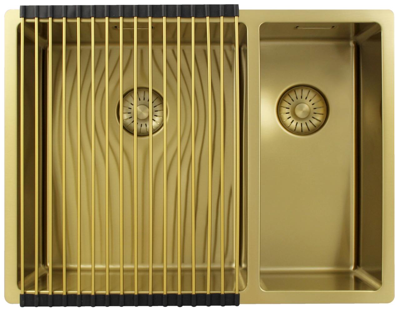 Pure.Sink Exclusivo Złoty 1,5 półtora zlewozmywak 34+18 cm promień 10mm PEX341840-60