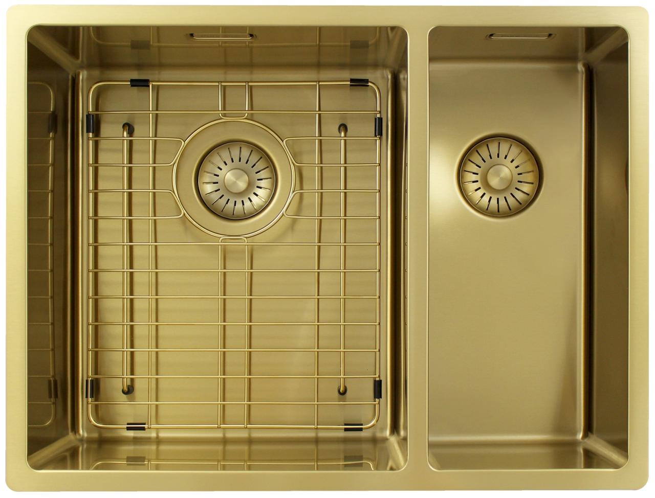 Pure.Sink Exclusivo Złoty 1,5 półtora zlewozmywak 34+18 cm promień 10mm PEX341840-60