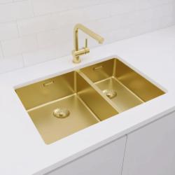 Pure.Sink Exclusivo Złoty 1,5 półtora zlewozmywak 34+18 cm promień 10mm PEX341840-60