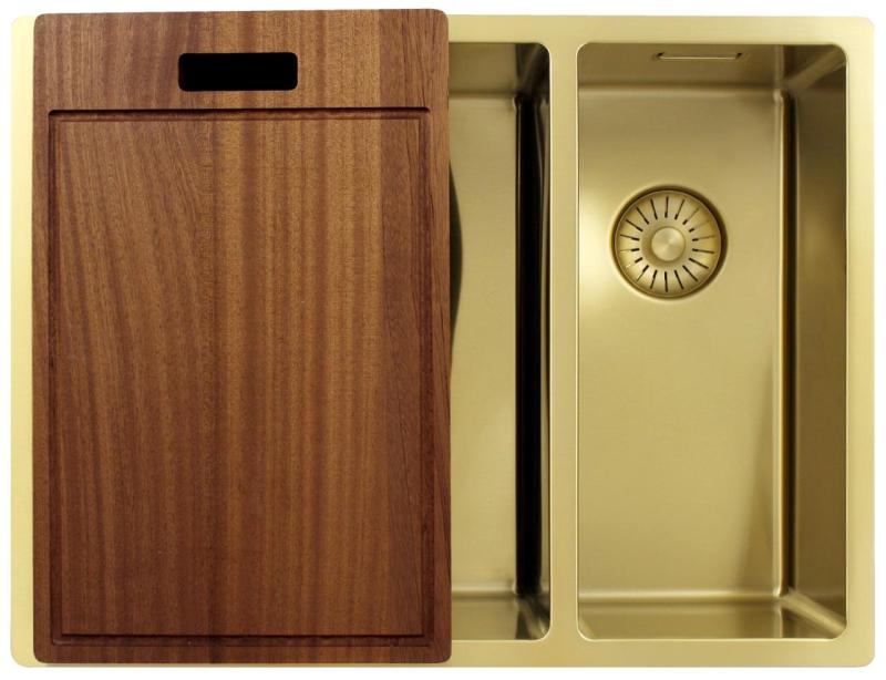 Pure.Sink Exclusivo Złoty 1,5 półtora zlewozmywak 34+18 cm promień 10mm PEX341840-60