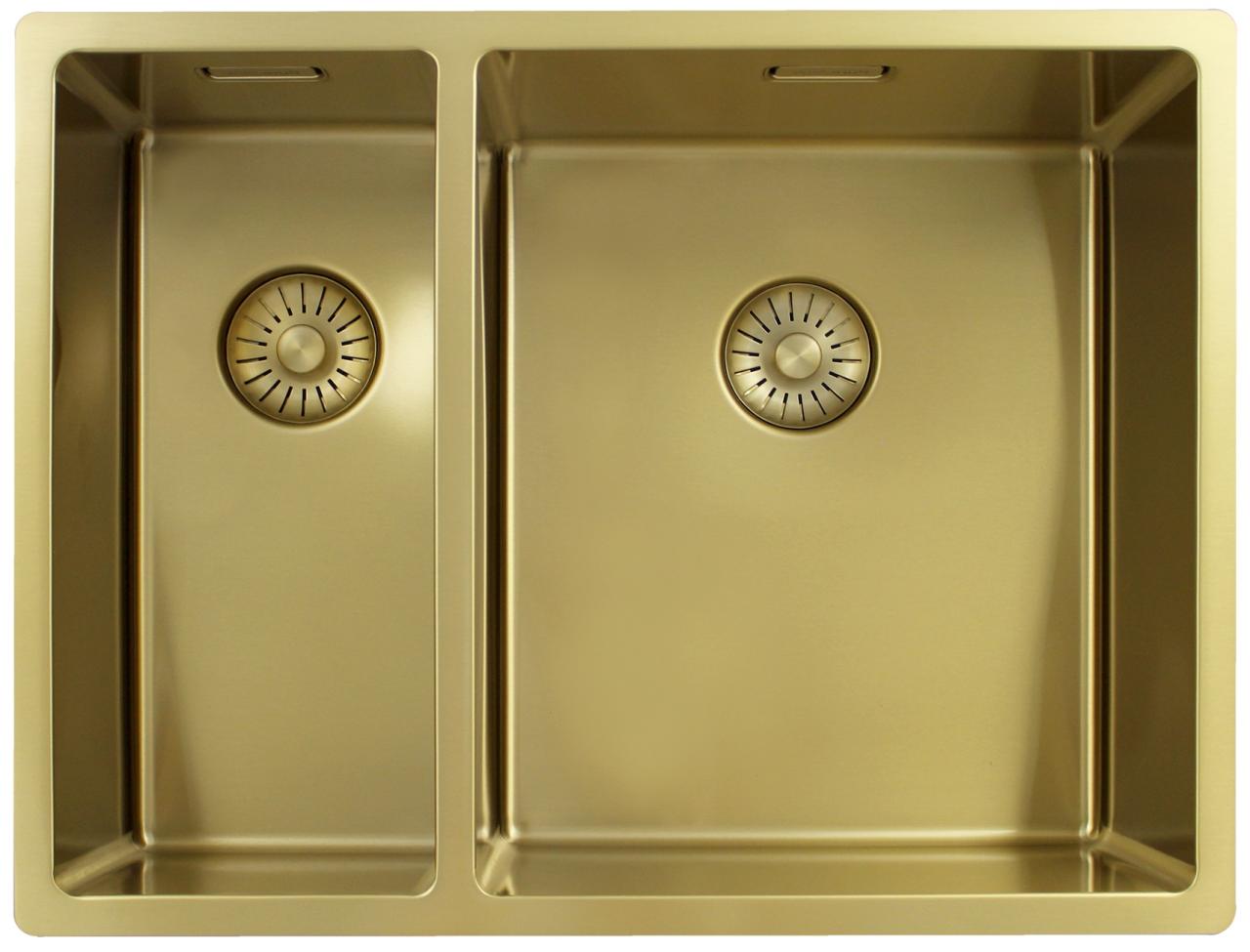 Pure.Sink Exclusivo Złoty 1,5 półtorakoma zlew 18+34 cm promień 10mm PEX183440-60