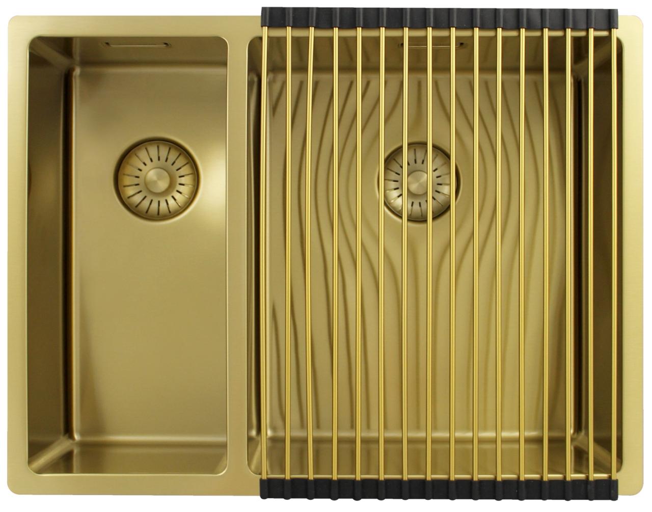 Pure.Sink Exclusivo Złoty 1,5 półtorakoma zlew 18+34 cm promień 10mm PEX183440-60