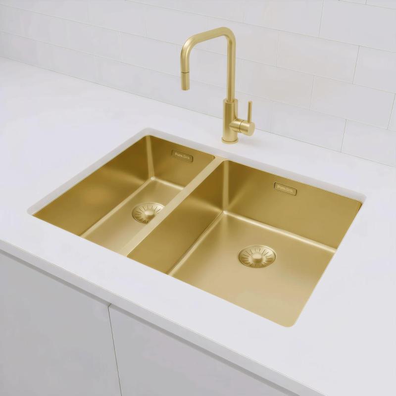 Pure.Sink Exclusivo Złoty 1,5 półtorakoma zlew 18+34 cm promień 10mm PEX183440-60