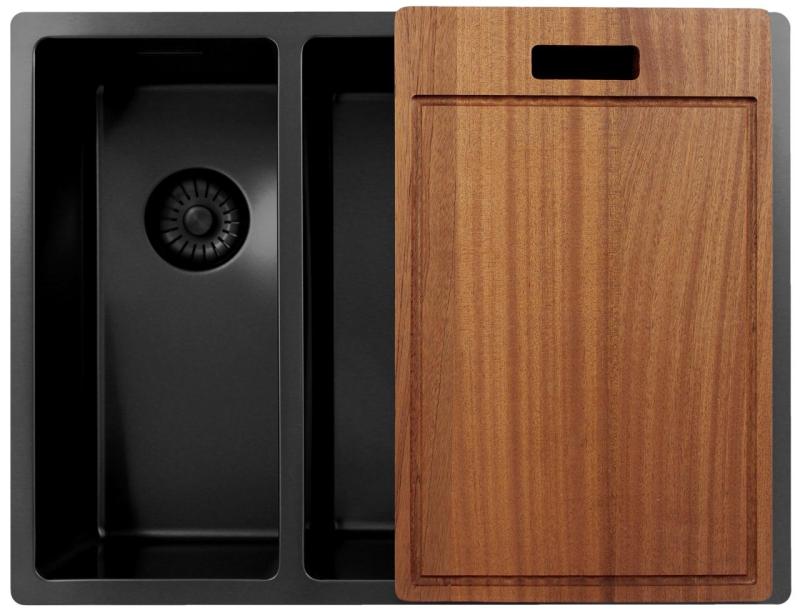 Pure.Sink Exclusivo Gun Metal 1,5 półtora zlewozmywaka 18+34 cm 10mm promień PEX183440-61