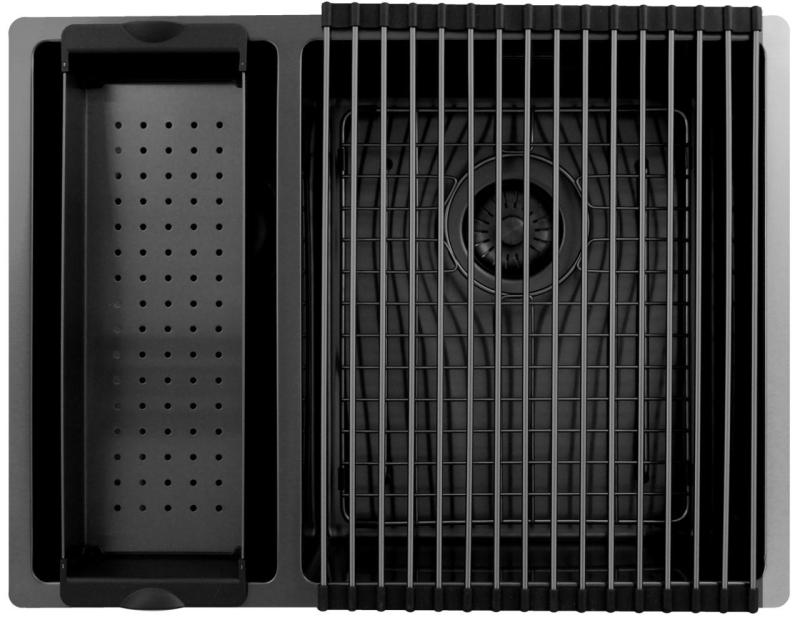 Pure.Sink Exclusivo Gun Metal 1,5 półtora zlewozmywaka 18+34 cm 10mm promień PEX183440-61