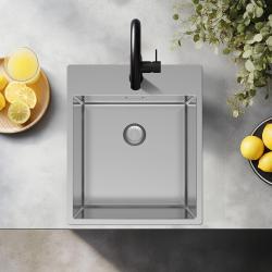 Pure.Sink Exclusivo RVS zlew 44x52 cm Tapwing z otworem na baterię 10mm promień PEX4040T-02