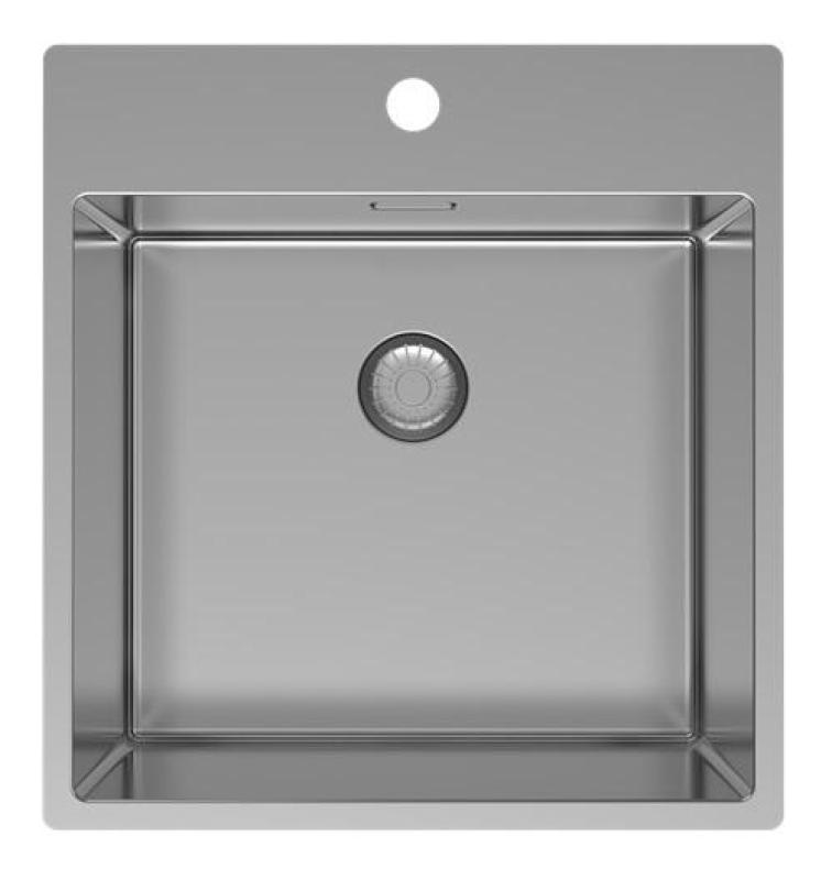 Pure.Sink Exclusivo RVS zlew 49x52 cm Tapwing z otworem na kran 10mm promień PEX4540T-02