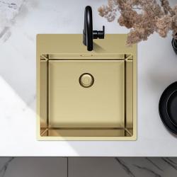 Pure.Sink Exclusivo Złoty zlew 49x52 cm Tapwing z otworem na baterię o promieniu 10mm PEX4540T-60