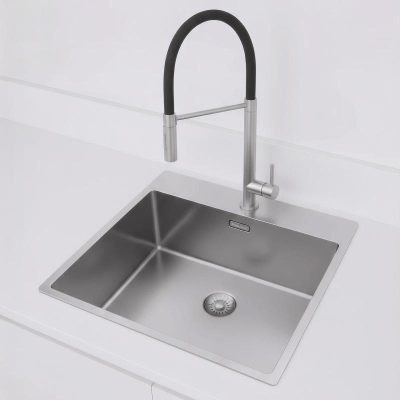 Pure.Sink Exclusivo RVS zlew 54x52cm Tapwing z otworem na kran 10mm promień PEX5040T-02