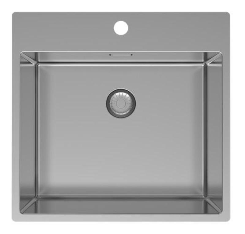 Pure.Sink Exclusivo RVS zlew 54x52cm Tapwing z otworem na kran 10mm promień PEX5040T-02