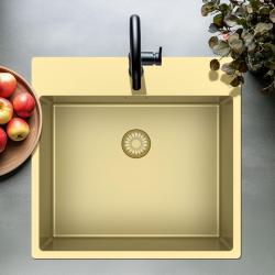 Pure.Sink Exclusivo Złoty zlew 54x52 cm Tapwing z otworem na baterię o promieniu 10mm PEX5040T-60