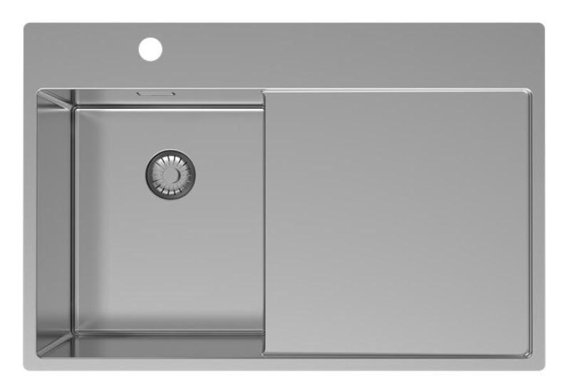 Pure.Sink Exclusivo RVS mały zlew z obszarem ociekającym 78x52 cm Tapwing po lewej stronie PEX3478LT-02