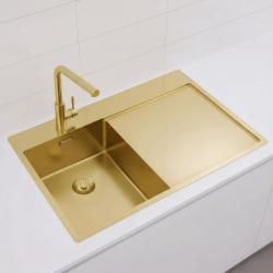 Pure.Sink Exclusivo Mała umywalka ze złota z ociekaczem 78x52 cm Bateria lewa PEX3478LT-60
