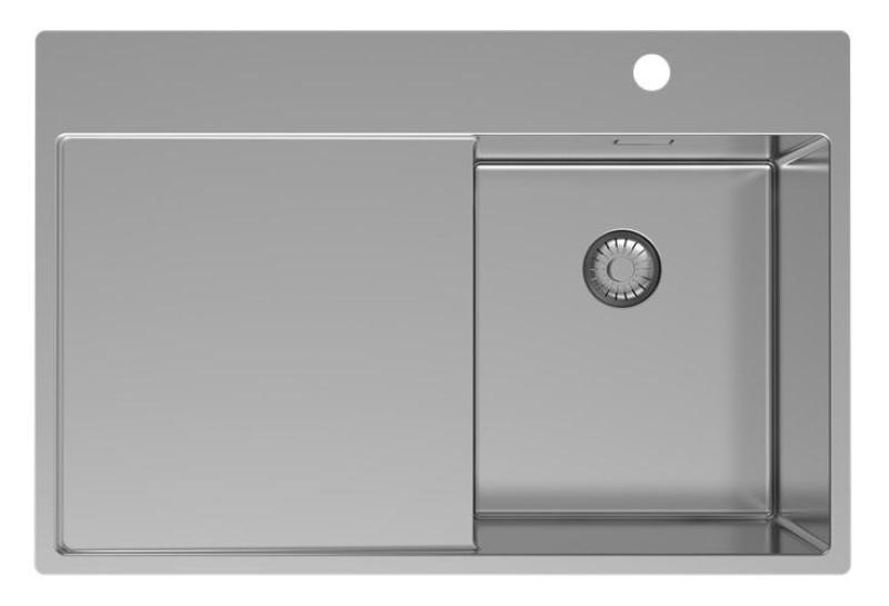Pure.Sink Exclusivo RVS mały zlew z częścią ociekającą 78x52 cm Tapwing po prawej PEX3478RT-02