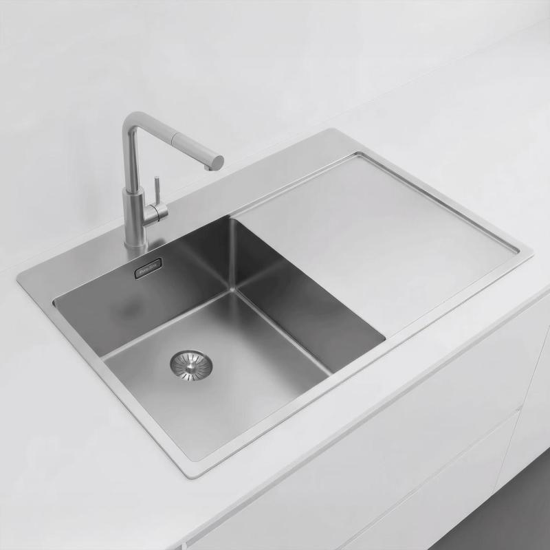 Pure.Sink Exclusivo RVS zlew z częścią ociekową 78x52 cm Tapwing po lewej stronie PEX4078LT-02