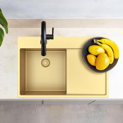 Pure.Sink Exclusivo Złoty zlew z miejscem na ociekanie 78x52 cm Tapwing po lewej stronie PEX4078LT-60