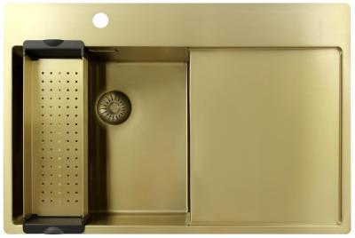 Pure.Sink Exclusivo Złoty zlew z miejscem na ociekanie 78x52 cm Tapwing po lewej stronie PEX4078LT-60