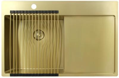 Pure.Sink Exclusivo Złoty zlew z miejscem na ociekanie 78x52 cm Tapwing po lewej stronie PEX4078LT-60