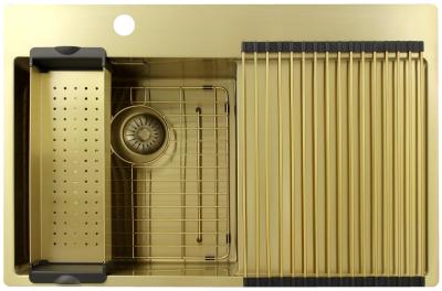 Pure.Sink Exclusivo Złoty zlew z miejscem na ociekanie 78x52 cm Tapwing po lewej stronie PEX4078LT-60