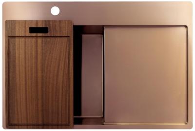 Pure.Sink Exclusivo Miedziany zlew z obszarem ociekającym 78x52 cm Tapwing po lewej stronie PEX4078LT-62
