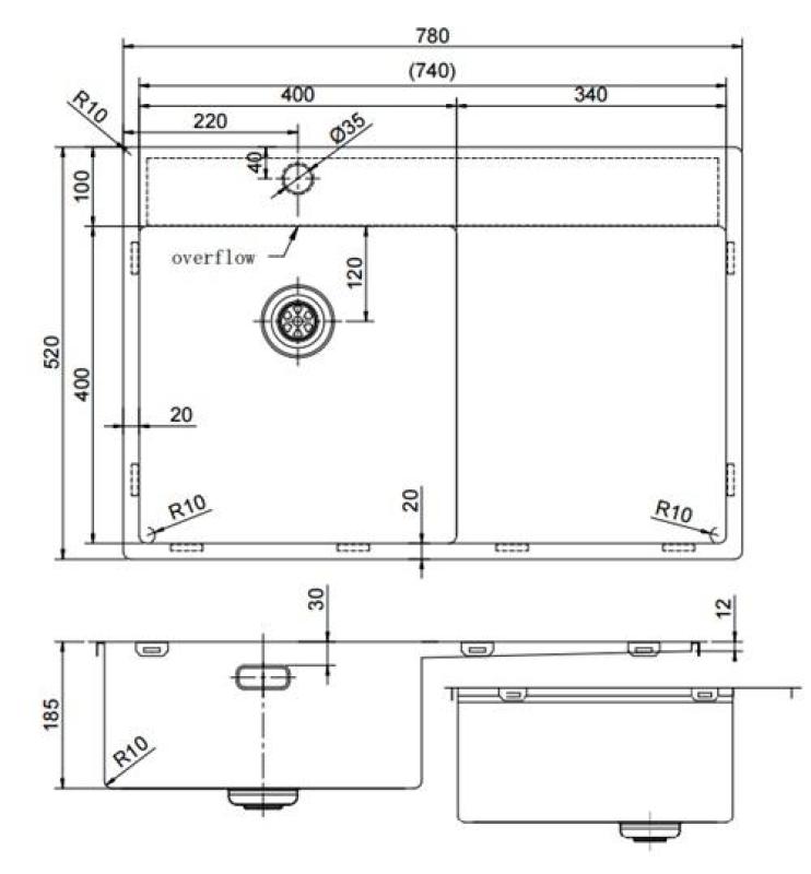 Pure.Sink Exclusivo Miedziany zlew z obszarem ociekającym 78x52 cm Tapwing po lewej stronie PEX4078LT-62