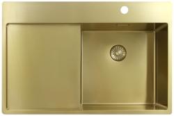Pure.Sink Exclusivo Złoty zlew z obszarem ociekającym 78x52 cm Tapwing po prawej stronie PEX4078RT-60