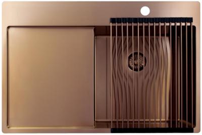 Pure.Sink Exclusivo Miedziany zlew z częścią ociekową 78x52 cm Tapwing po prawej stronie PEX4078RT-62