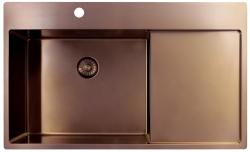 Pure.Sink Exclusivo Miedziany zlew z częścią ociekową 86x52 cm Tapwing po lewej stronie PEX5086LT-62