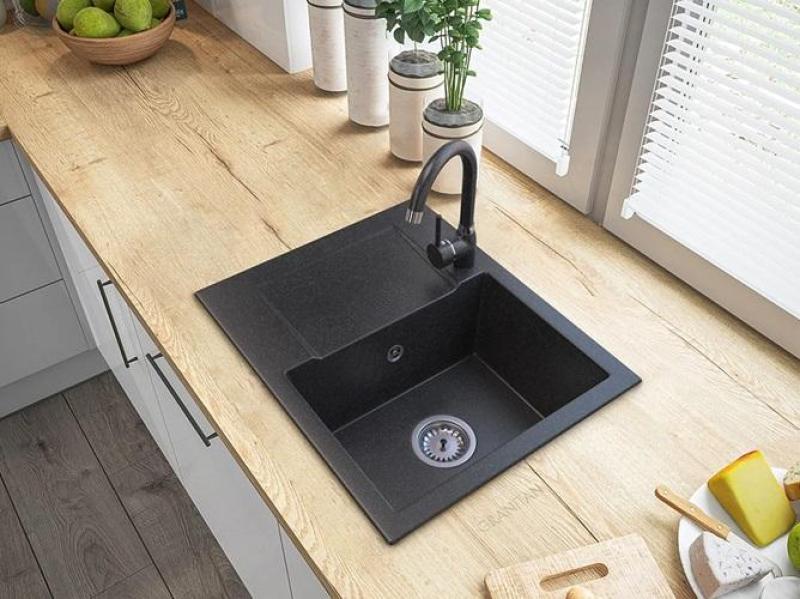 Graniteland Nex Granitowy wygląd zlewozmywaka z piaskowca Arduin z obszarem ociekającym 574x464 mm 1208971426