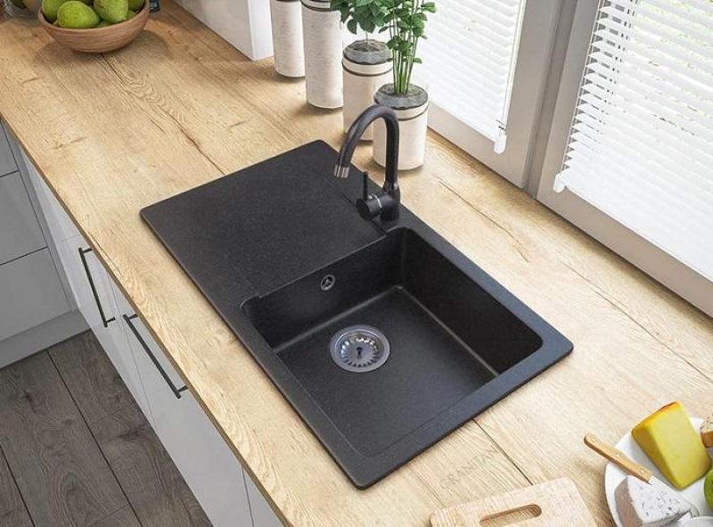 Graniteland Liri Granitowy Arduin wygląd zlewozmywaka z obszarem ociekania 765x448 mm 1208971437