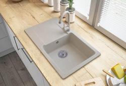 Graniteland Liri Granitowy Beżowy Zlew z Sekcją Ociekową 765x448 mm 1208971439
