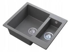 Graniteland Adda Granitowy Szary 1.5 Zlew Nałożony 600x495mm 1208971456