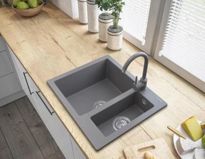 Graniteland Adda Granitowy Szary 1.5 Zlew Nałożony 600x495mm 1208971456