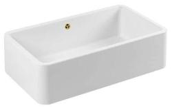 Ausmann Ceramic Mira Ceramiczny Biały Zlew - Podbudowa i Międzybudowa 795 x 460 mm z Złotym Korkiem 1208971466