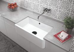Ausmann Ceramic Mira Ceramiczny Biały Zlew - Podbudowa i Międzybudowa 795 x 460 mm z Czarnym Korkiem 1208971469