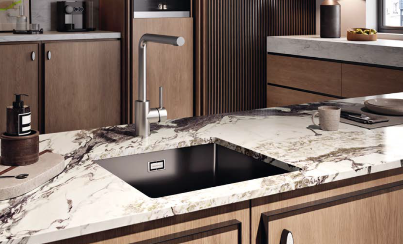 Ausmann Ceramic Ember Ceramiczna Matowa Czarna Kwadratowa Zlew Na Blat i Pod Blat 40 x 40 cm z Miedzianą Wtyczką 1208971487