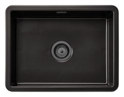 Ausmann Ceramic Ember Ceramiczny Matowy Czarny Zlew - Montaż na Wierzchu i Pod Blatem 54 x 40 cm z Wtyczką Gun metal 1208971498