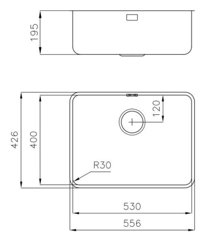 Foster Nierdzewna Zlew 53 x 40 cm Podbudowa 1208971523