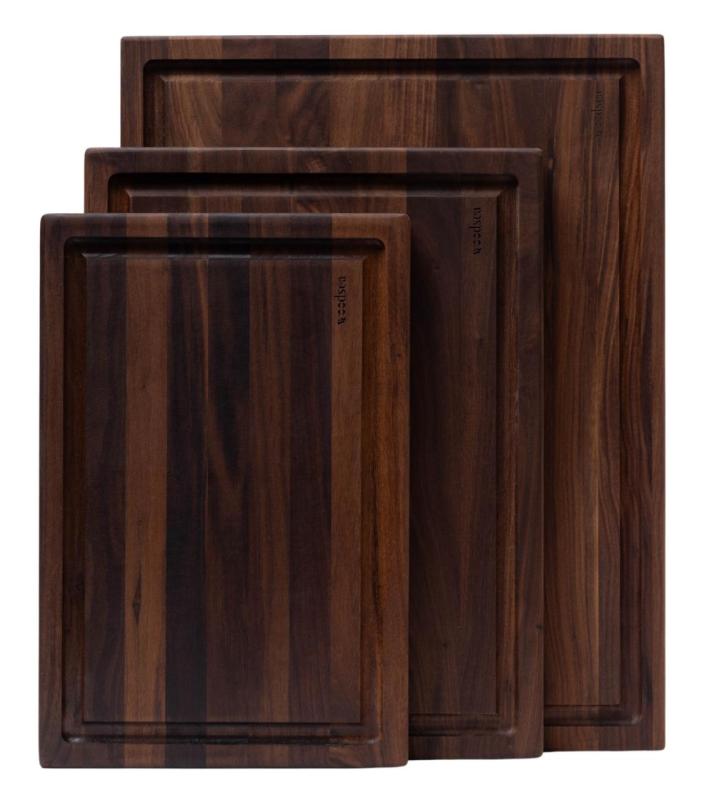 Woodsea Butcher Groove M - Deska do krojenia z orzechowego drewna z rowkiem na sok 50x38 cm 1208971535