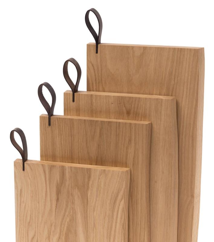 Woodsea Chop-Chop Oak L - Deska do krojenia z dębu 40x24cm z rączką ze skóry 1208971541