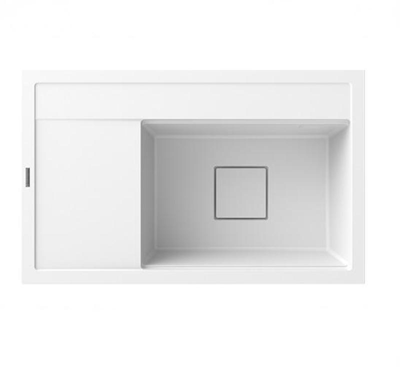 Graniteland Seta Granitowy Biały Zlew nawierzchniowy 80x50 cm 1208971618