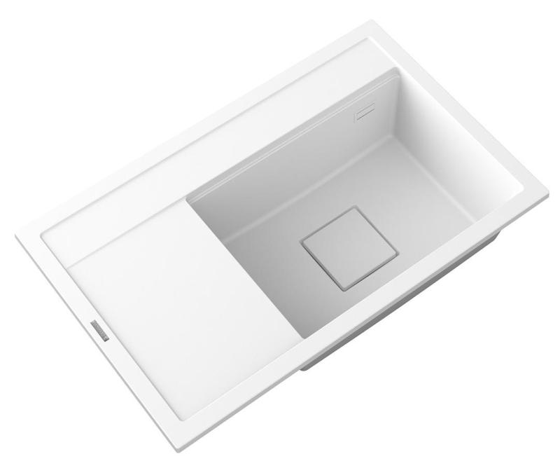 Graniteland Seta Granitowy Biały Zlew nawierzchniowy 80x50 cm 1208971618