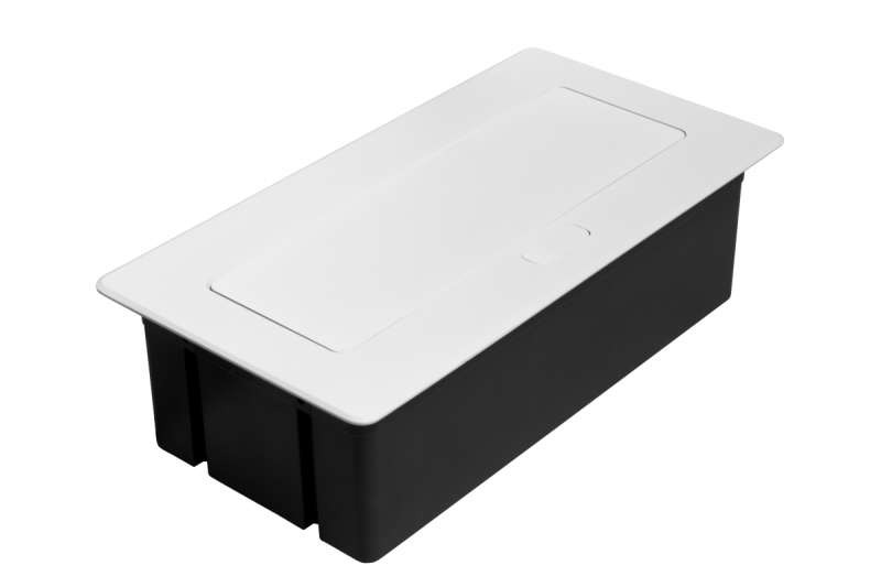 MULTISOFT Gniazdo Meblowe 2x Gniazdo z Uziemieniem, USB A+C, RJ45, Kabel Zasilający z Wtyczką, Białe