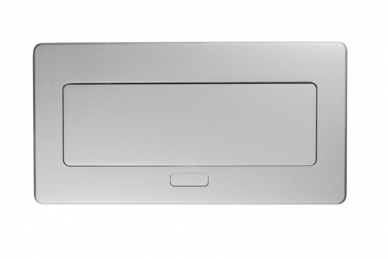 Gniazdo meblowe MULTISOFT 2x gniazdo z uziemieniem, USB A+C, RJ45, kabel zasilający z wtyczką, aluminium