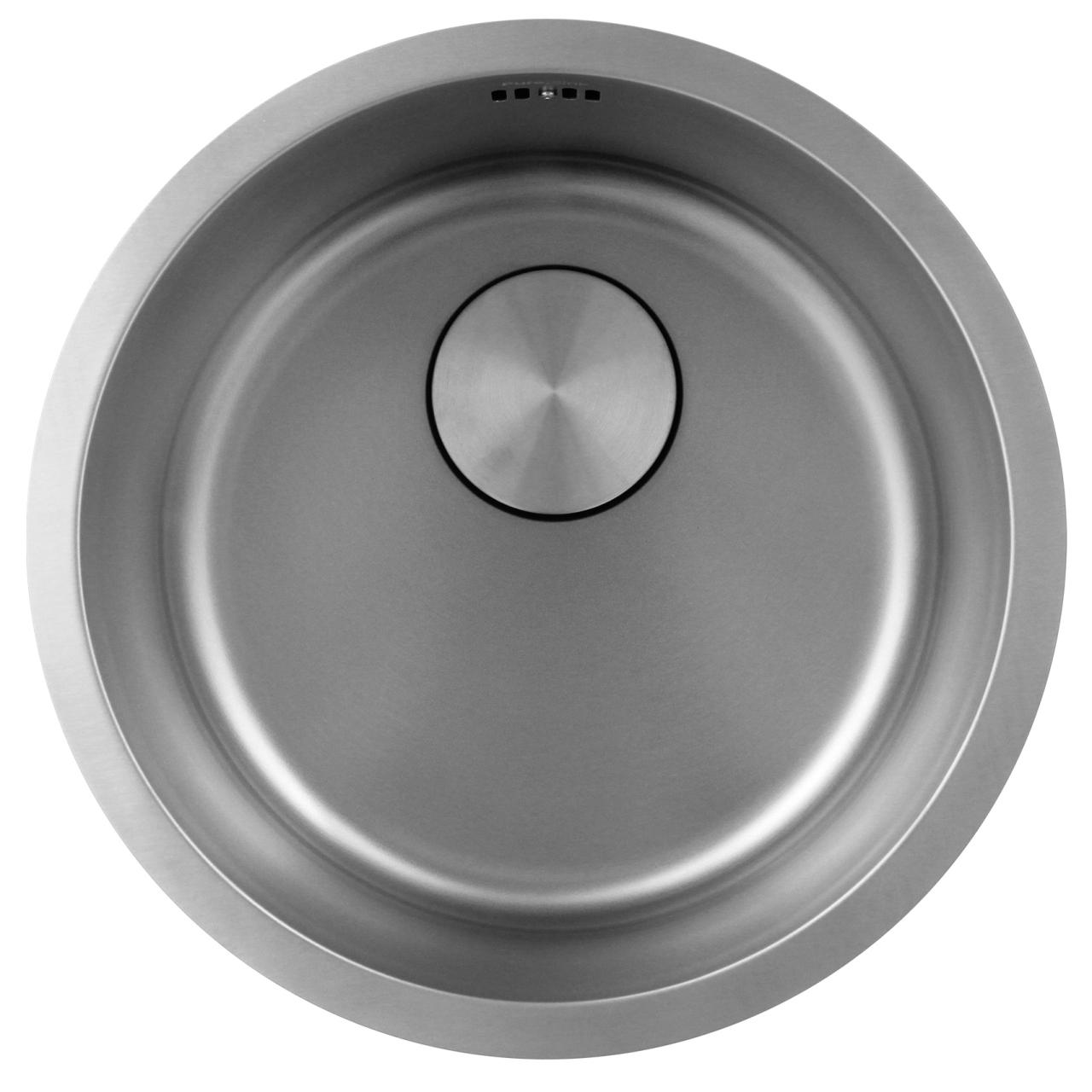Pure.Sink Rondo RVS Okrągły Zlew montaż płaski, podtynkowy i nakładany 38 cm PRN38-02