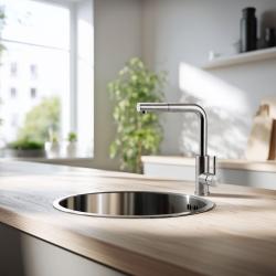 Pure.Sink Rondo RVS Okrągły Zlew montaż płaski, podtynkowy i nakładany 38 cm PRN38-02