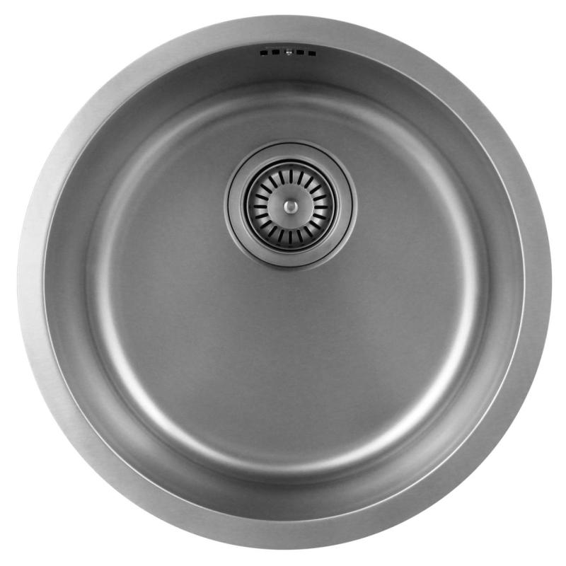 Pure.Sink Rondo RVS Okrągły Zlew montaż płaski, podtynkowy i nakładany 38 cm PRN38-02